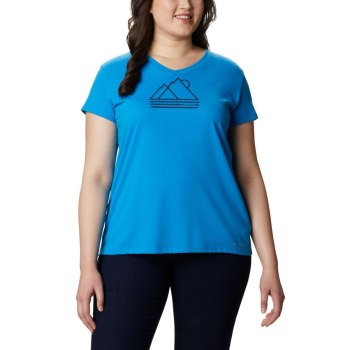 Columbia T-Shirt Dames, Solar Shield Graphic Plus Size Blauw, 20USGREKV